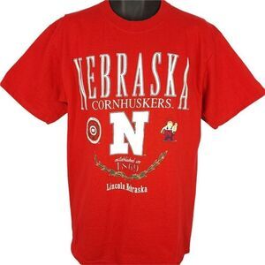 Nebraska Huskers T Shirt Vintage 90s Cornhuskers NCAA Made In USA Mens Medium